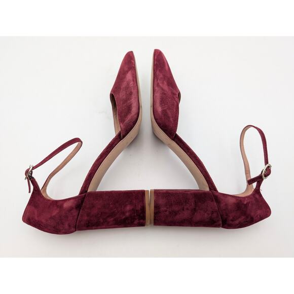 Nordstrom Paola Ankle Strap Pointed Toe Pump Women's Red Size US12M EU42.5 - Picture 10 of 15